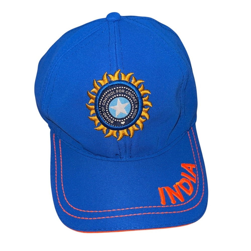 BCCI India Cricket Mens OSFM Pre-Owned‎ Baseball Cap Blue Embroidered Logo Hat